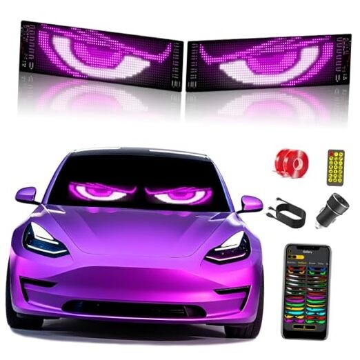 Devil Eyes Light for Cars (2-Pack) – 15''x4'' Dual LED Eyes for Car Windshield 
