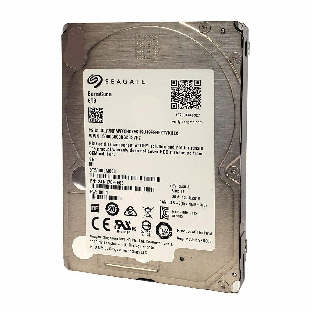 Seagate Barracuda ST5000LM000 5TB 5.4K RPM 6Gb/s SATA 2.5" Server Hard Drive HDD