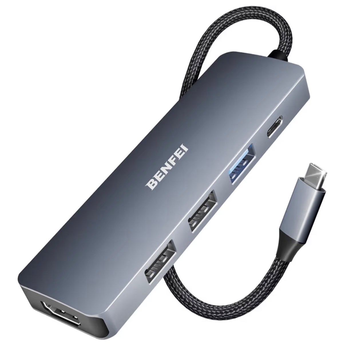 BENFEI USB C Hub 5-in-1 with 4K HDMI(Certified), 100W Power Delivery, 3 USB-A