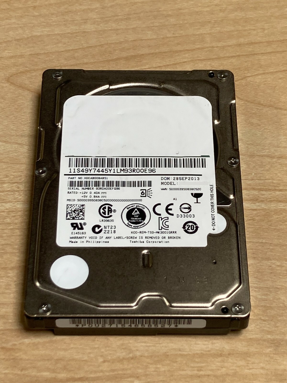 Toshiba 300GB HDD 15K 2.5" SAS SERVER HARD DRIVE SFF dell HP IBM supermicro