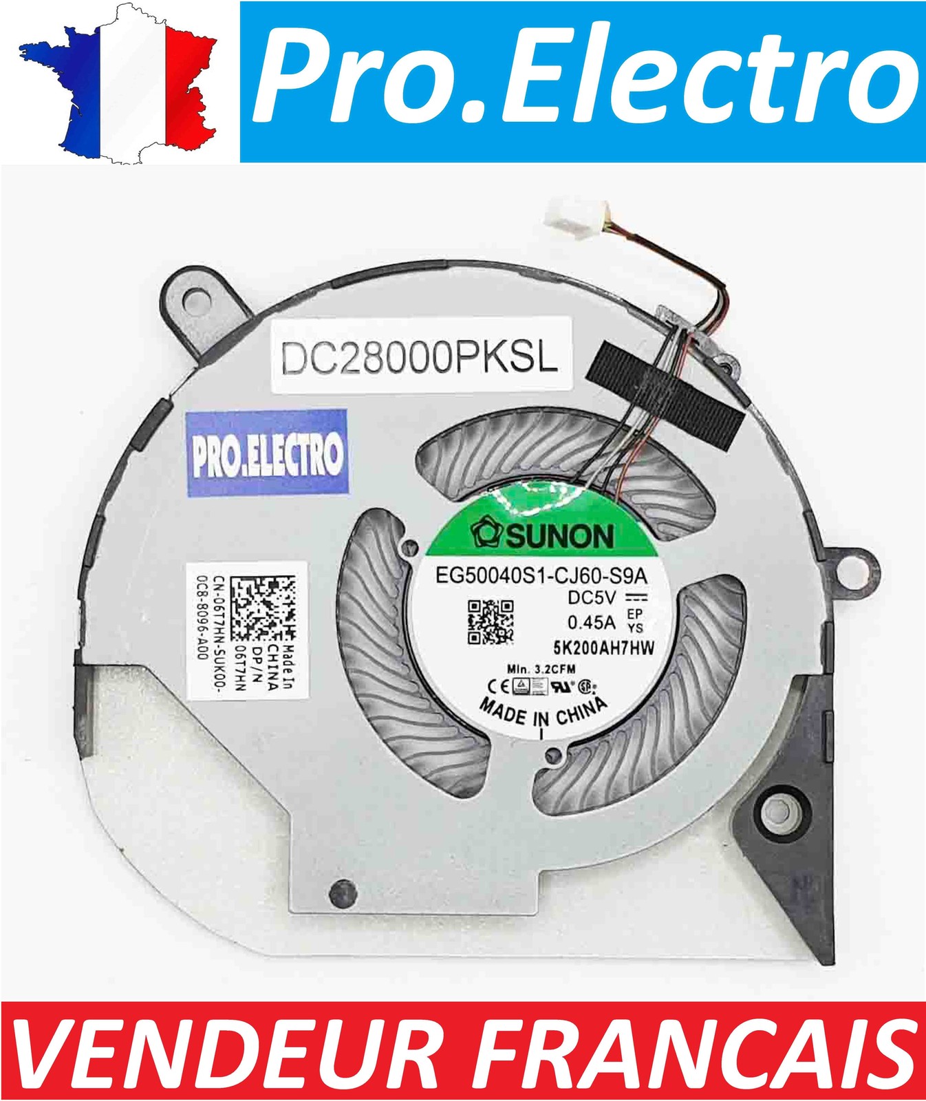 Fan Fan DELL 06T7HN 6T7HN DC028000PKS0 DC5V 0.45A
