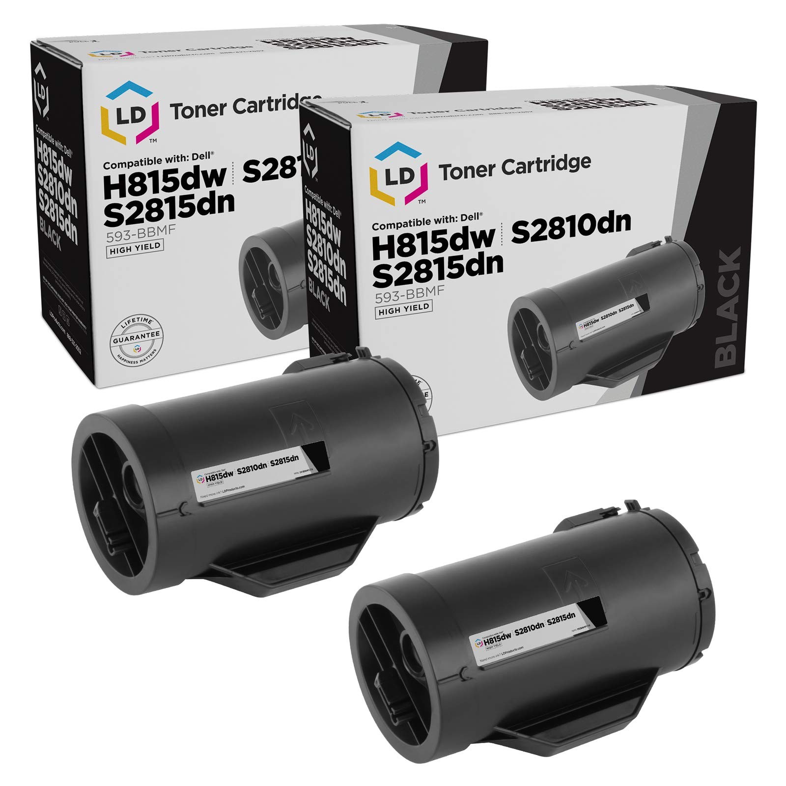 LD Compatible Dell 593-BBMF 2PK HY Black Toners for S2810DN, H815DW, S2815DN