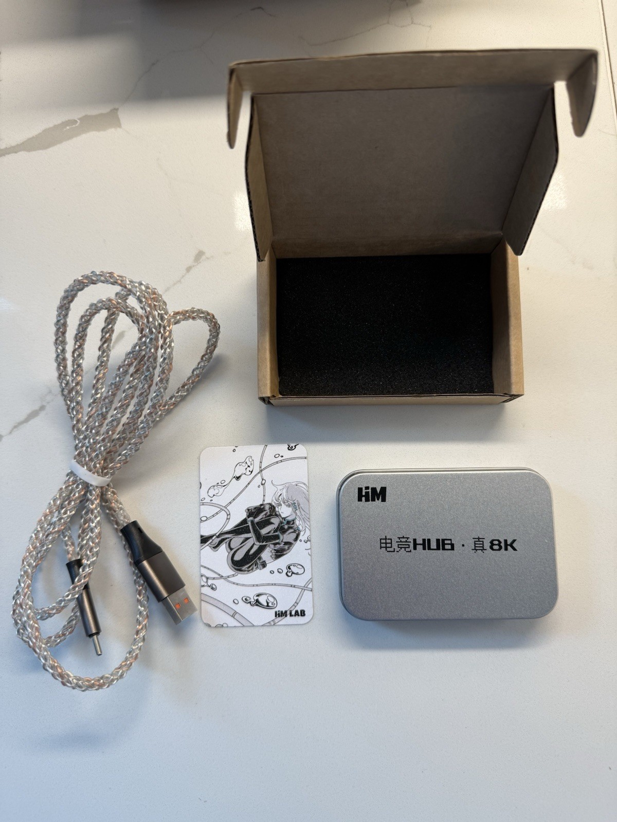 🔥HMLAB ZNEO Gaming USB Hub 2-to-3 Port with Screen 8KHz Polling Rate