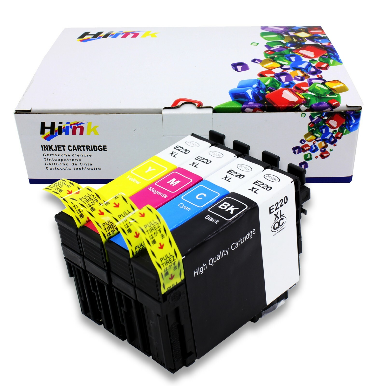 4PK 220XL  Ink For Epson XP-320 XP-420 XP-424 WF2630 WF2650 WF2660 WF2750