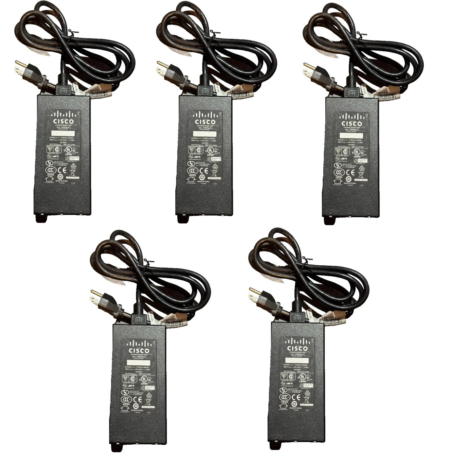 5pcs 56V 0.55A Original Cisco Meraki AIR-PWRINJ4 Aironet PoE Power Injector USED