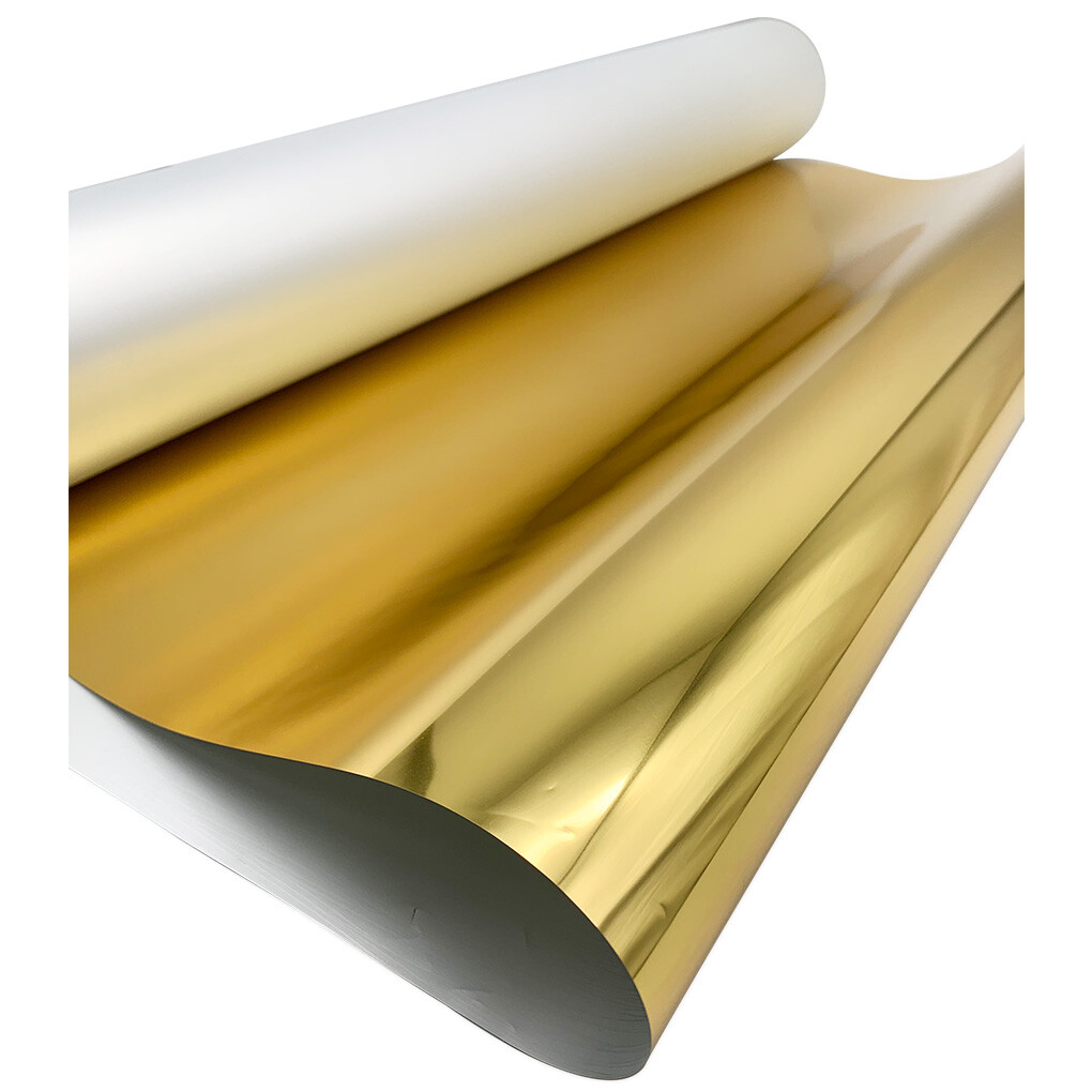 QOMOLANGMA 13" x 16.4ft DTF Gold / Silver Foil Film Roll,Cold Peel 2.95in Core