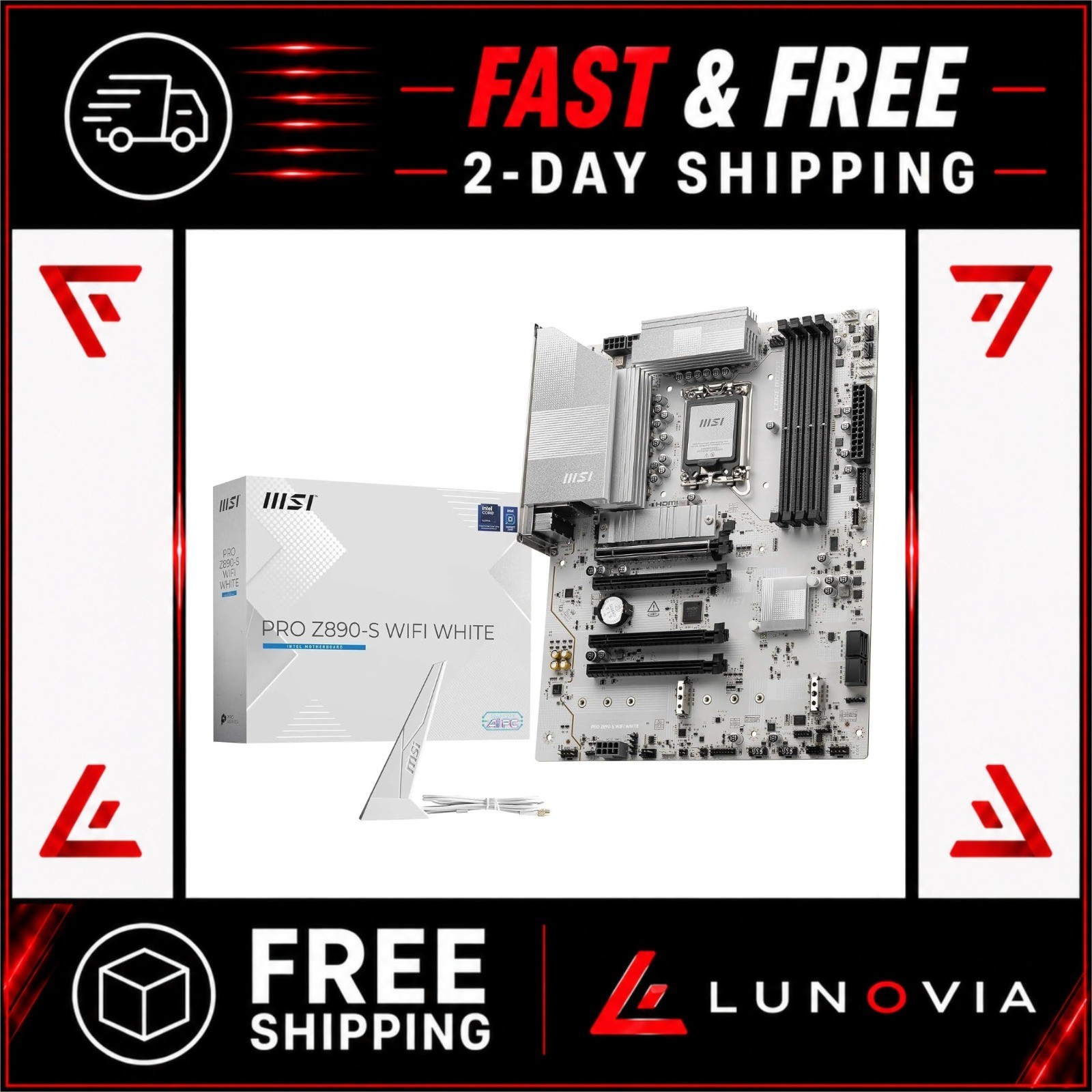 MSI PRO Z890-S WiFi White ATX Motherboard LGA 1851 DDR5 PCIe 5.0 Wi-Fi 7