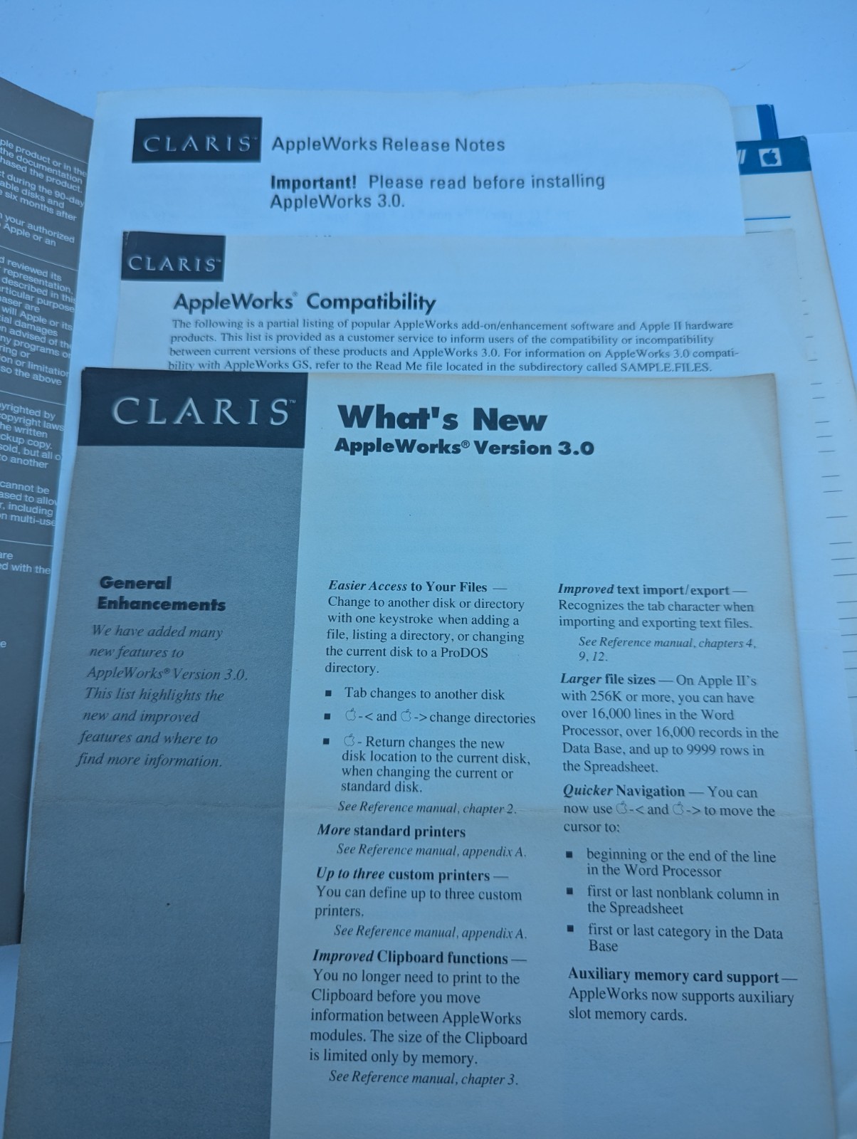 Claris Appleworks Software Startup, Sample Files, Dictionary 5.25 Disks