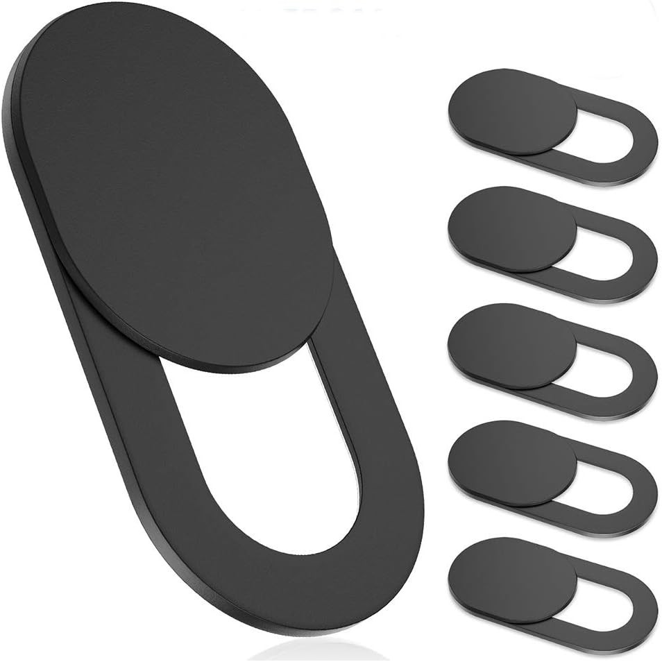 6 Pack Black Webcam Cover Blocker - Easy Installation & Privacy Security