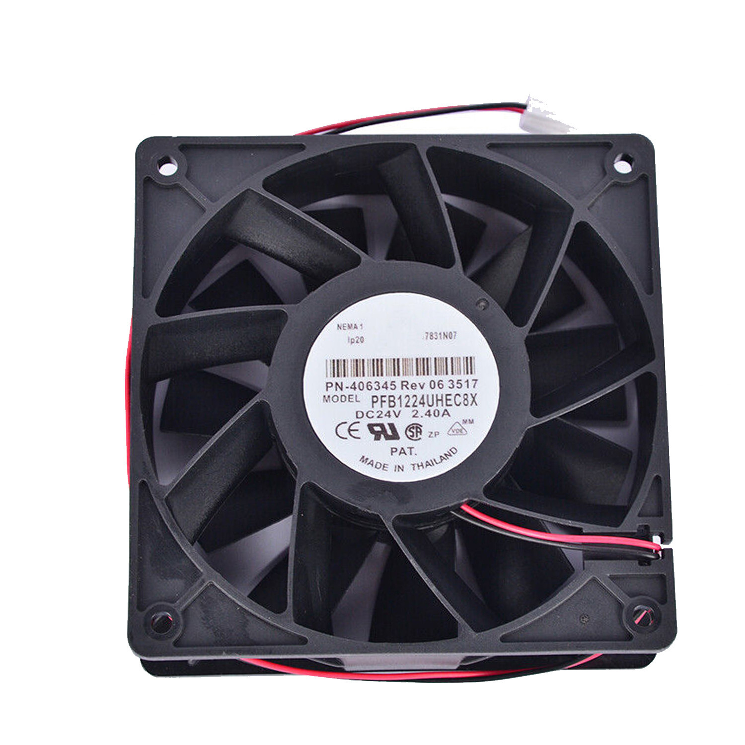 2 Pin Inverter Fan For Delta PFB1224UHEC8X 24V 2.4A 12038 12CM Large Air Volume