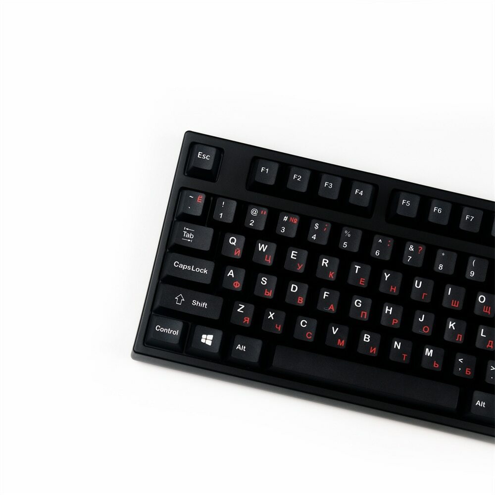 1 Set Black With Red Russian Legends Custom Keycap Set For Mechanical Keyboard