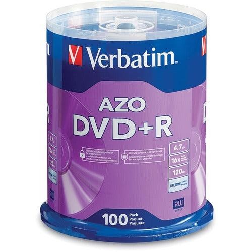 Verbatim 95098 DVD Recordable Media - DVD+R - 16x - 4.70 GB - 100 95098