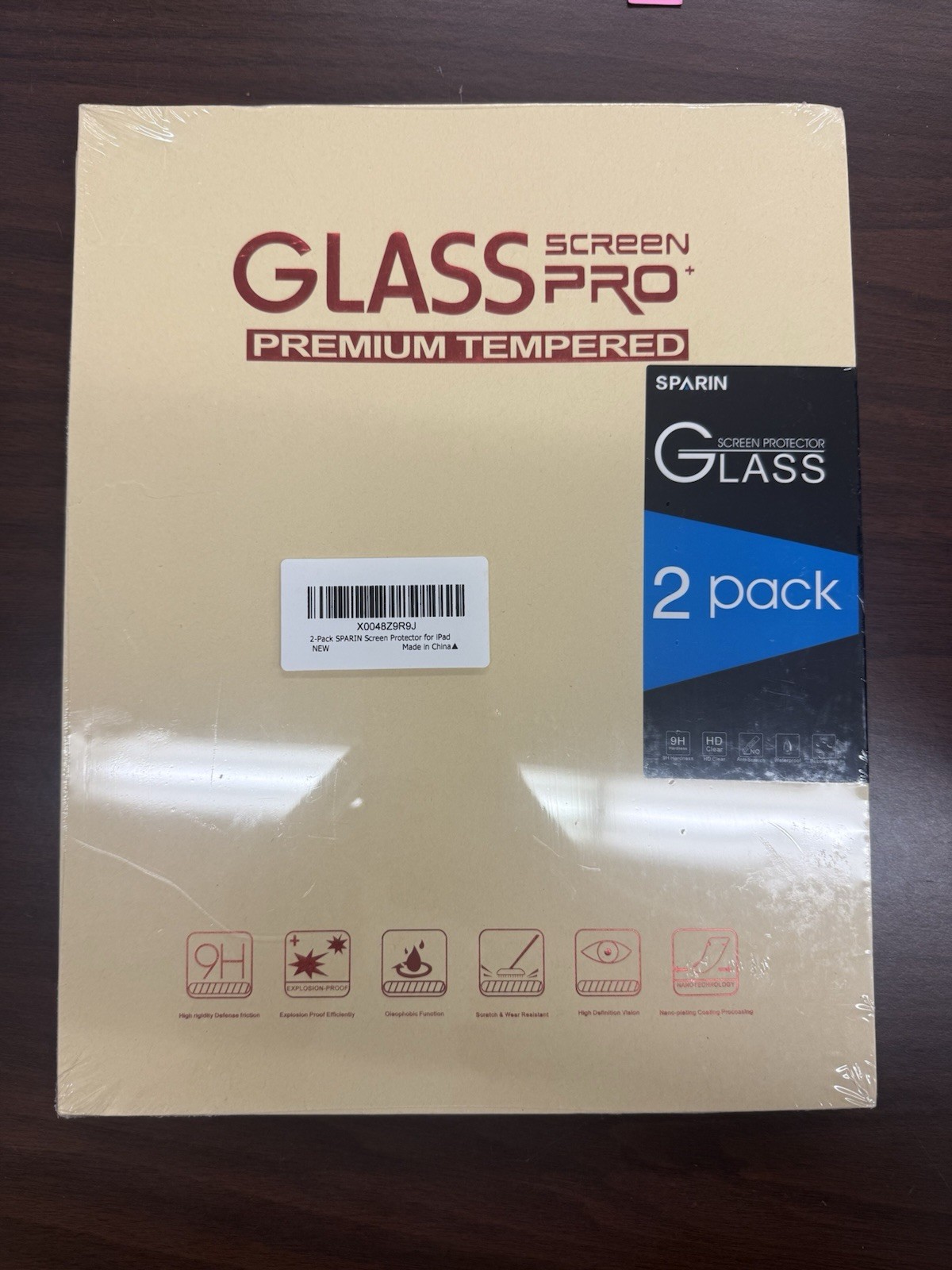 Sparin 2 Pack Screen Protectors Premium Tempered Glass Screen Pro + for IPad