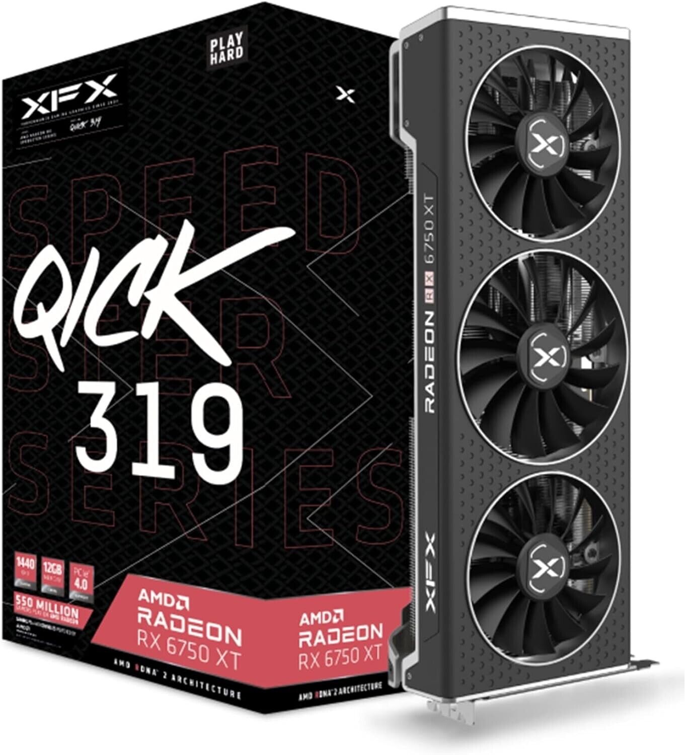 XFX Speedster QICK319 RX 6750XT CORE 12GB Gaming Graphics Card New