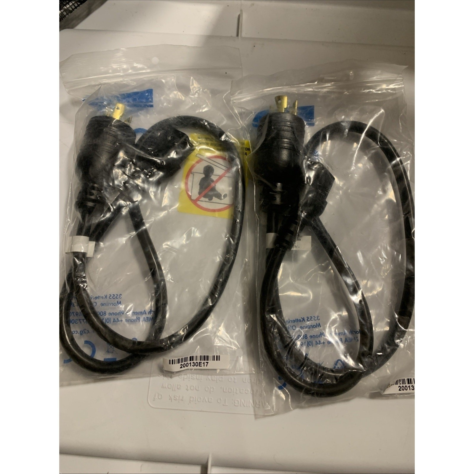 Lot Of 2 C2G 3ft Power Cords 14 AWG NEMA L5-20p To C19 - NEW - 1875W - 125V