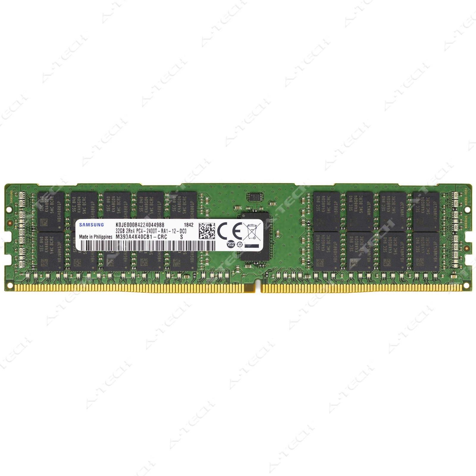 Samsung 32GB DDR4 2400MHz PC4-19200 ECC RDIMM Server Memory RAM M393A4K40CB1-CRC