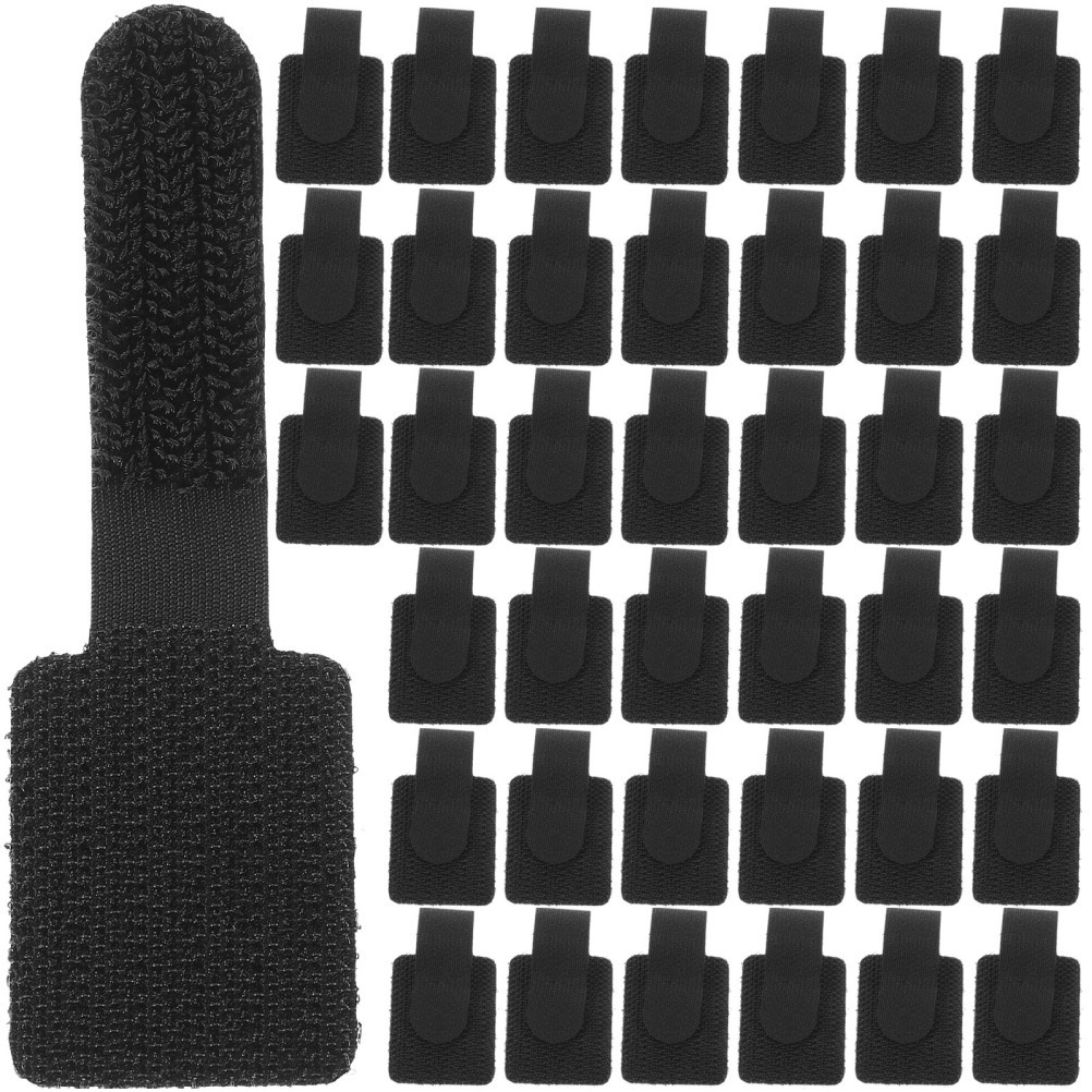 40Pcs Durable Nylon Cable Ties Straps Self Adhesive Reusable Black Cord