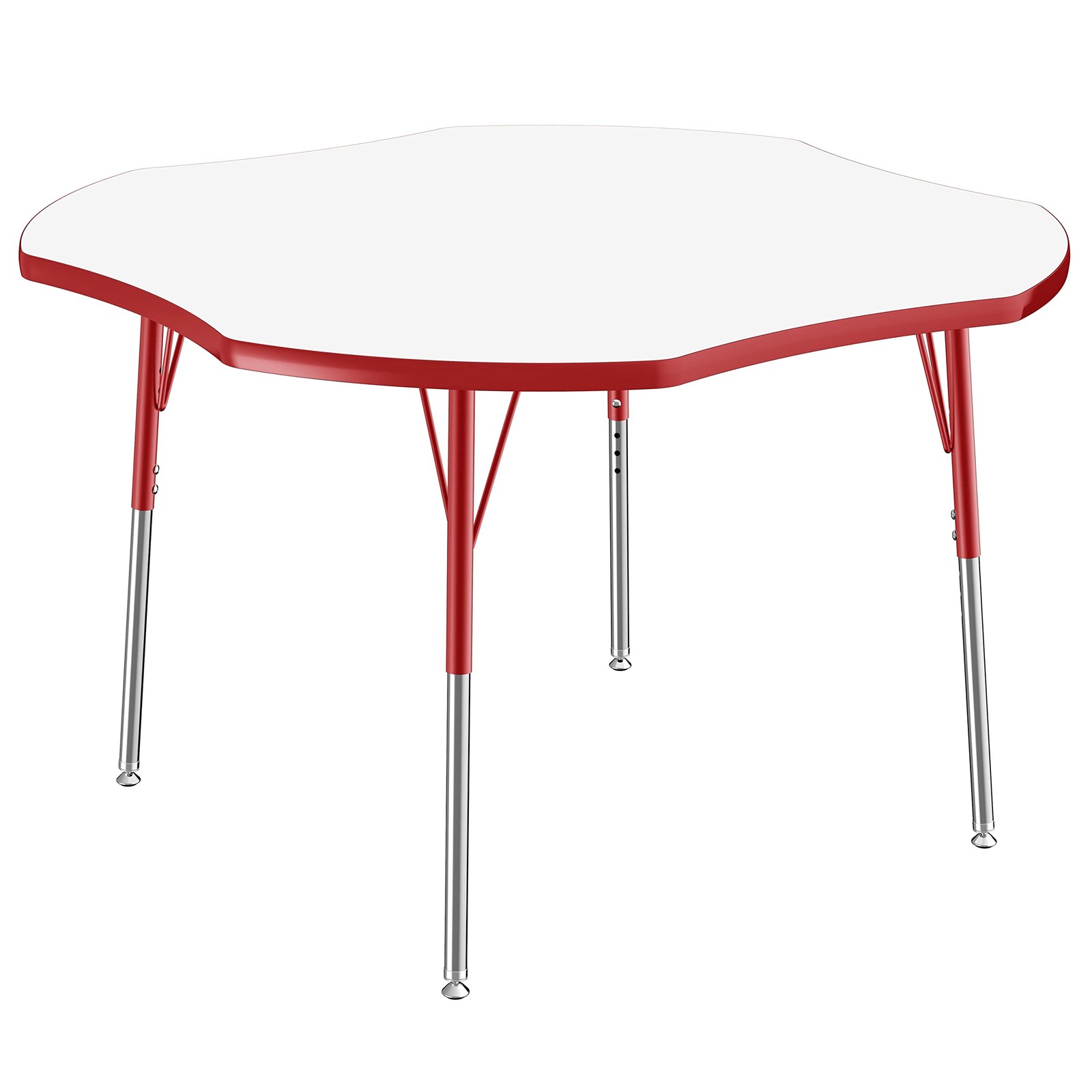 Dry Erase Table 48 x Clover Swivel Glide Legs Red FDP 10233-DERD