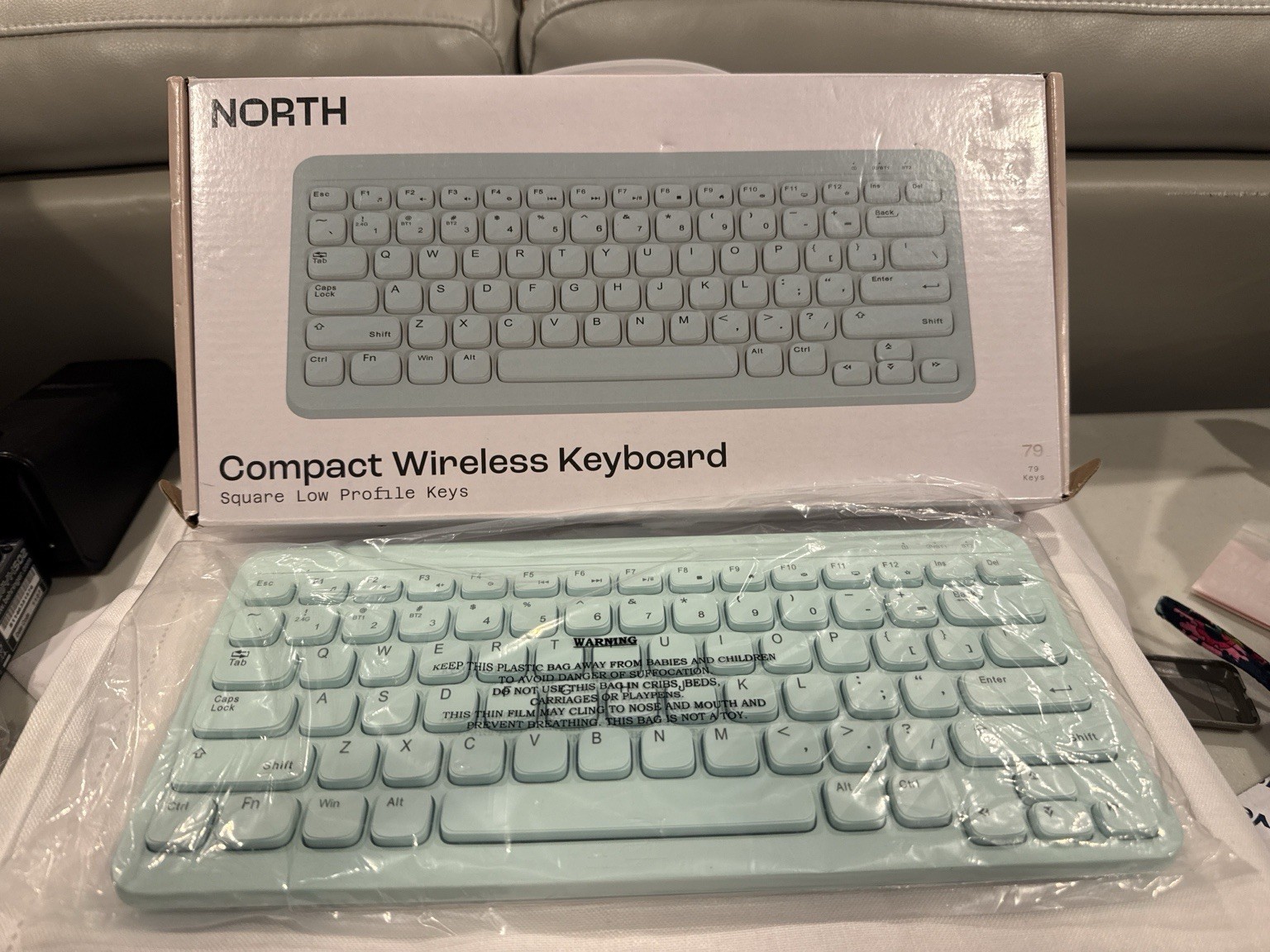 NORTH Compact Wireless Keyboard Sky Blue Bluetooth 2.4GHz PCWC-001 - No Manual