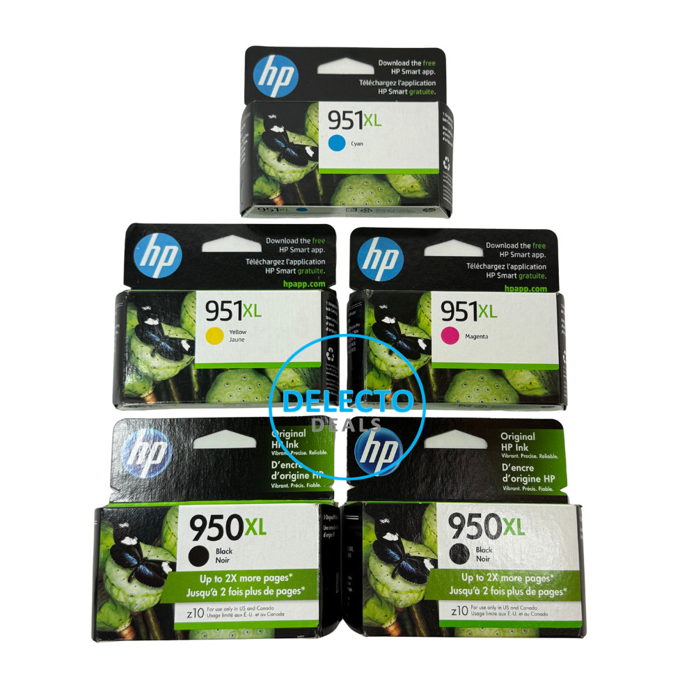 5-PACK HP GENUINE 950XL Black & 951XL Color Ink OFFICEJET PRO 8610 SEALED Boxes