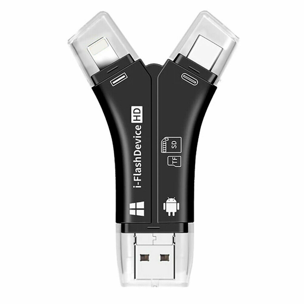 4in1 USB i-Flash Drive Micro SD TF Memory Card Reader Adapter For iPhone Samsung