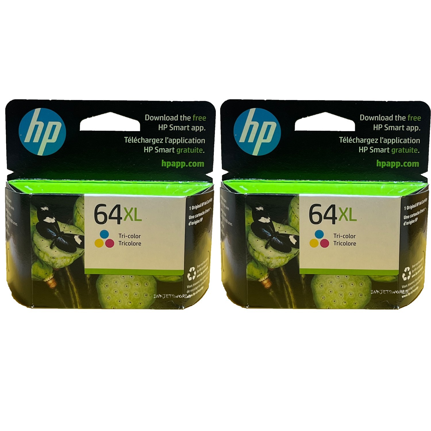 2pcs HP 64XL Color Ink Cartridges New Genuine