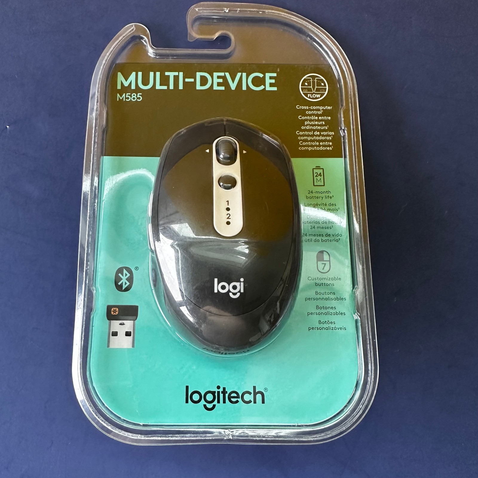 NEW SEALED Logitech M585 Multi-Device Wireless Mouse Graphite 910-005012