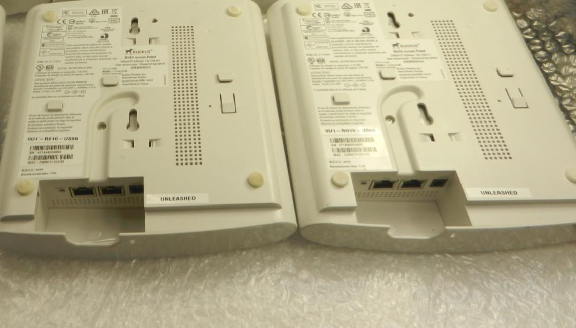 2X Lot - Ruckus R610/Access Networks A610 Wifi Access Point Unleashed