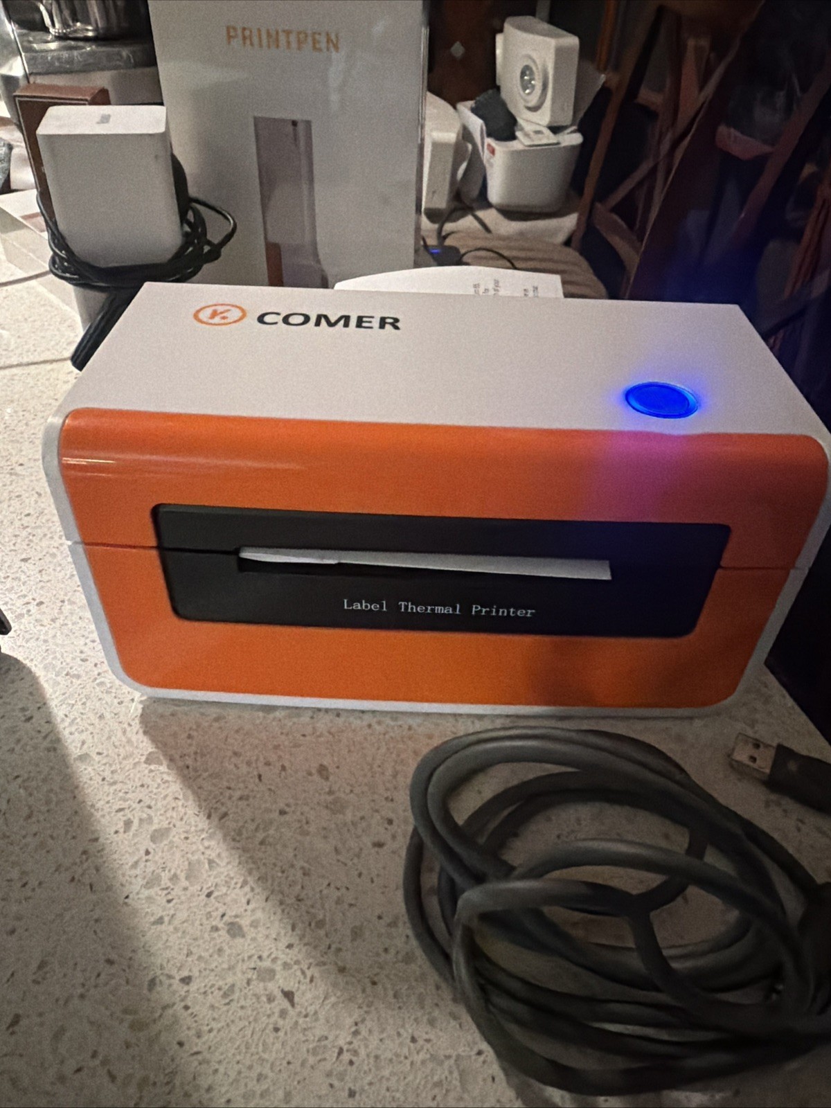 K Comer Cx418 Shipping Label High-Speed 4x6 Direct Thermal Label Printer Wired