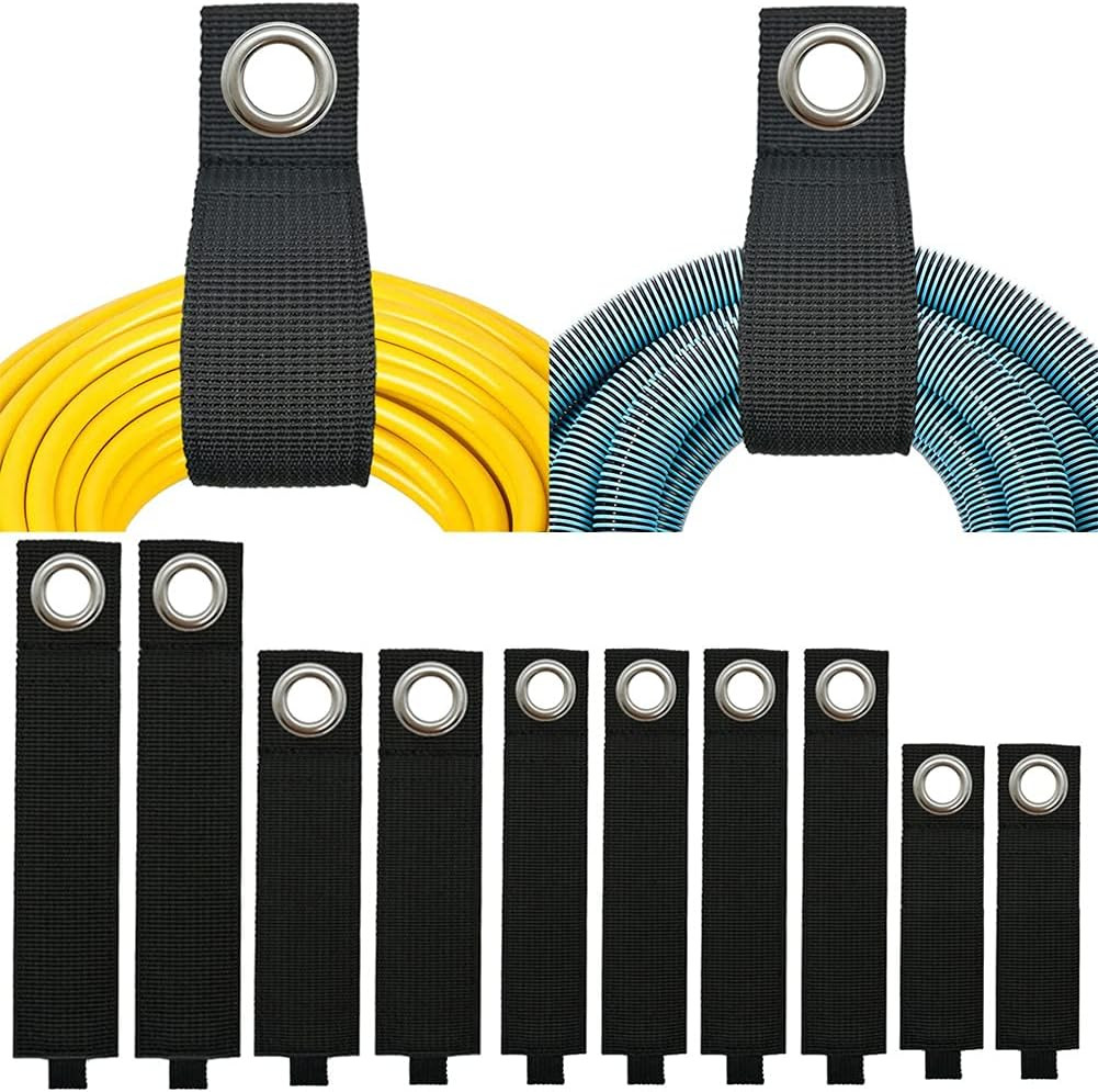 Heavy-Duty Storage Straps (Assorted 10 Pack) - Extension Cord Storage, Organizer