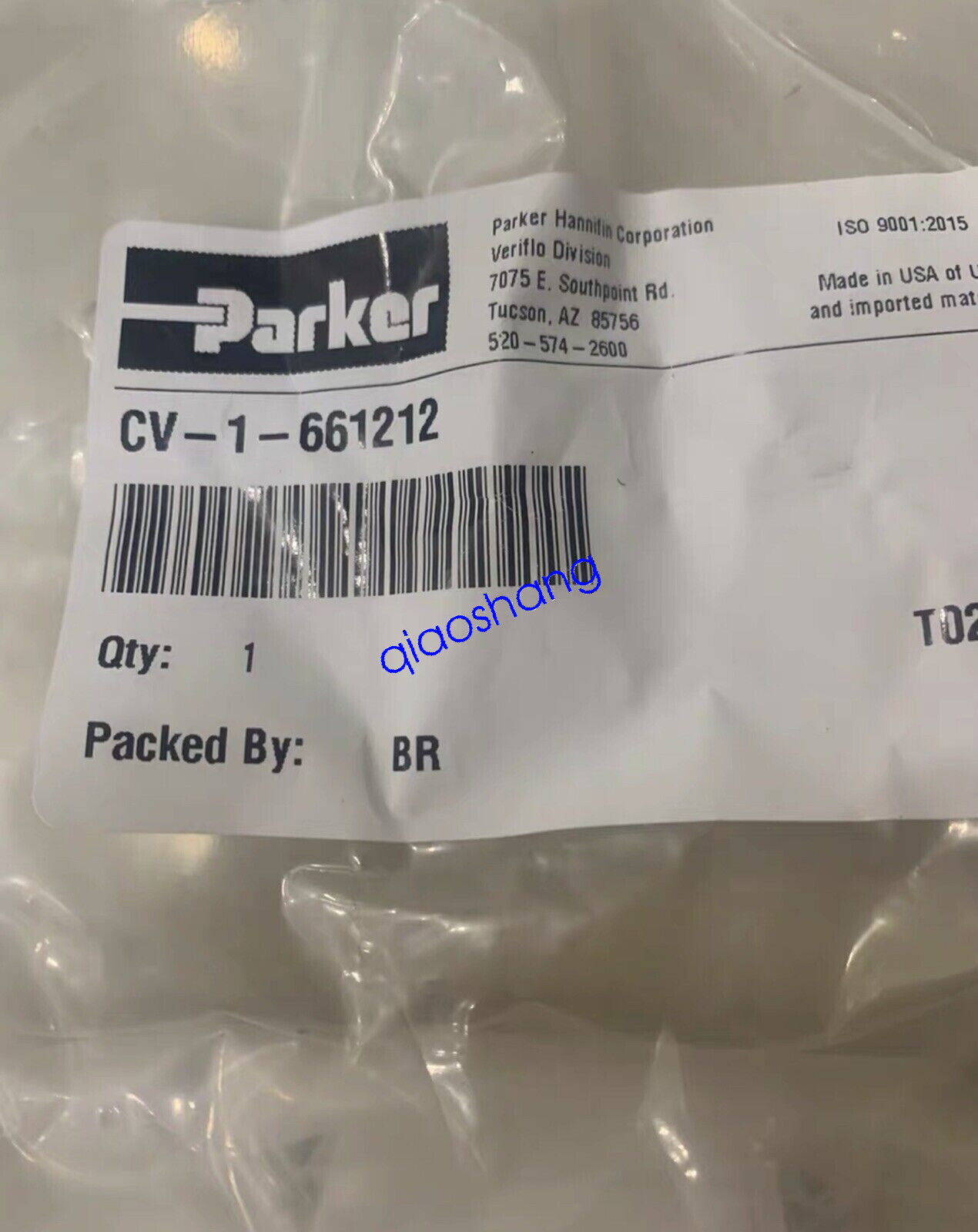1PCS Parker CV-1-661212 PFA check valve  New Via FedEx/DHL fast Delivery