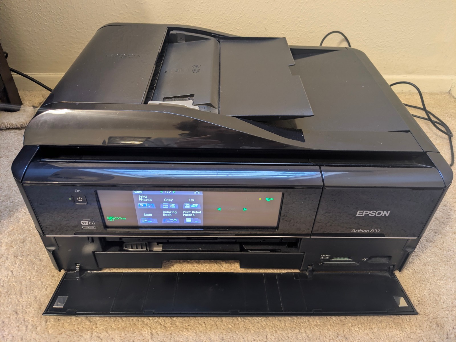 Epson Artisan 837 All-In-One Inkjet Printer *Needs ink, needs nozzle cleaning*
