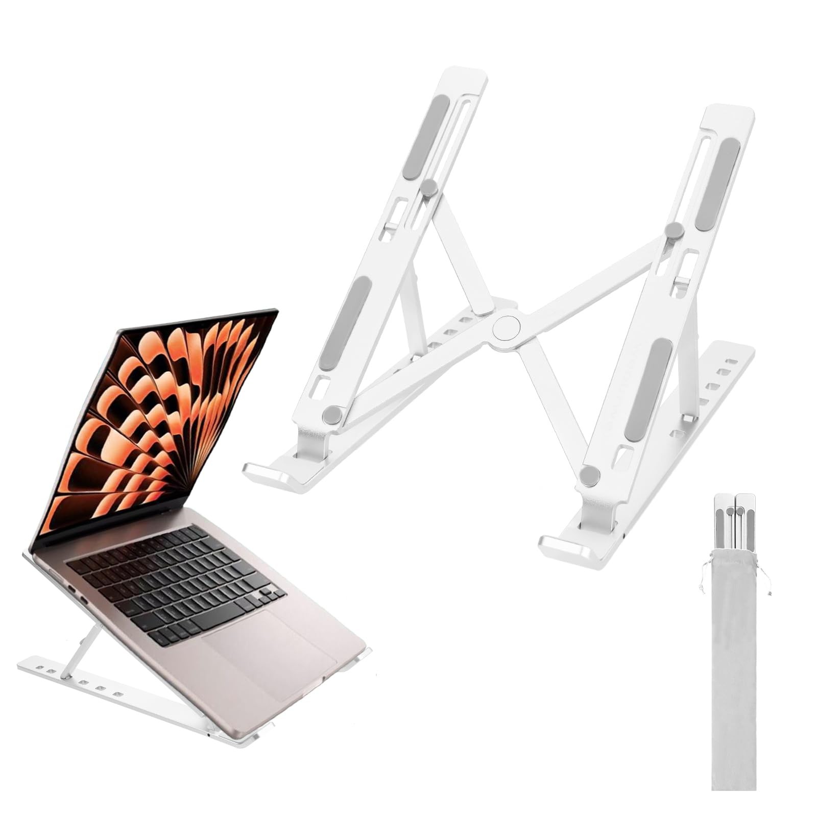 Ergonomic and Foldable Laptop Stand for Desk, Adjustable Riser, Fits All Lapt...