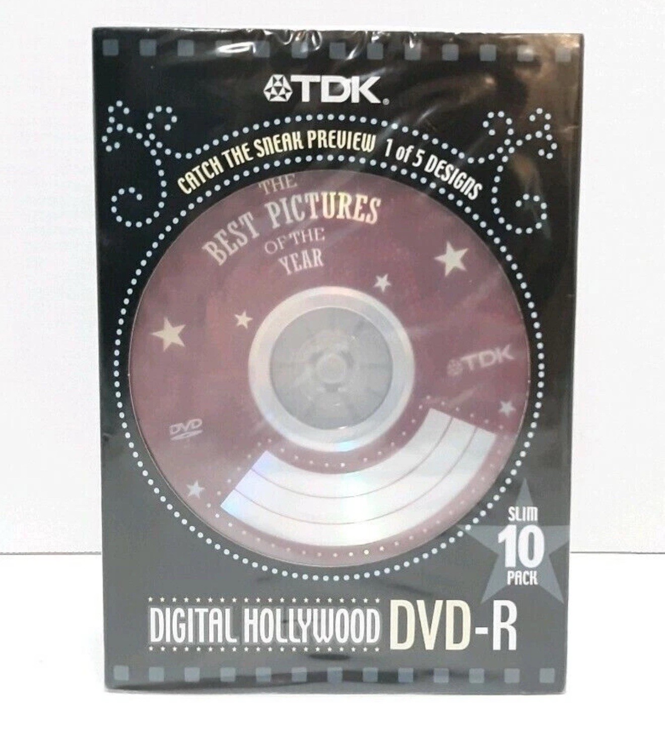 TDK Digital Hollywood DVD-R 10 Pack & Clear Casing NEW Factory Selead US Seller