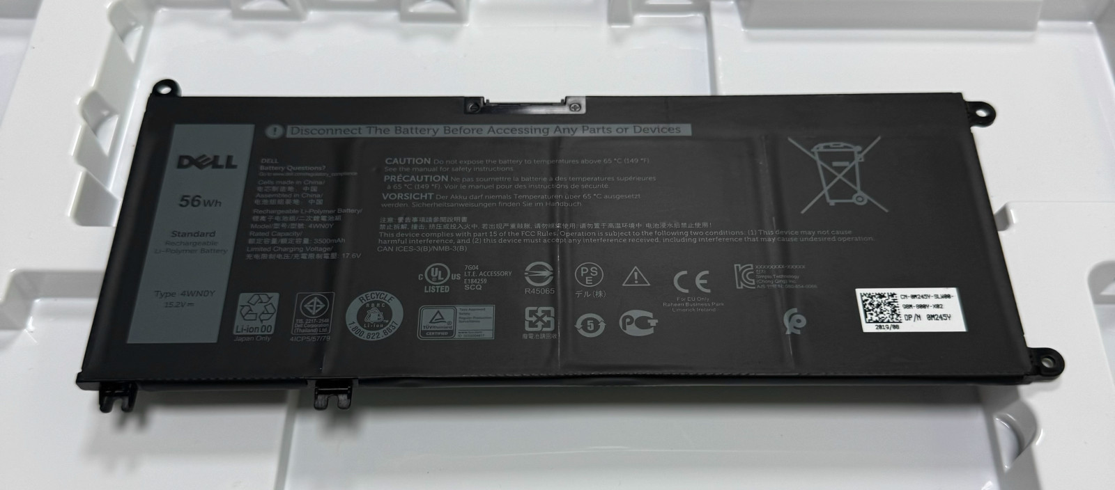 Genuine 56Wh 4WN0Y 4WNOY Battery For Dell Inspiron 13-7353 7577 7778 7779 M245Y