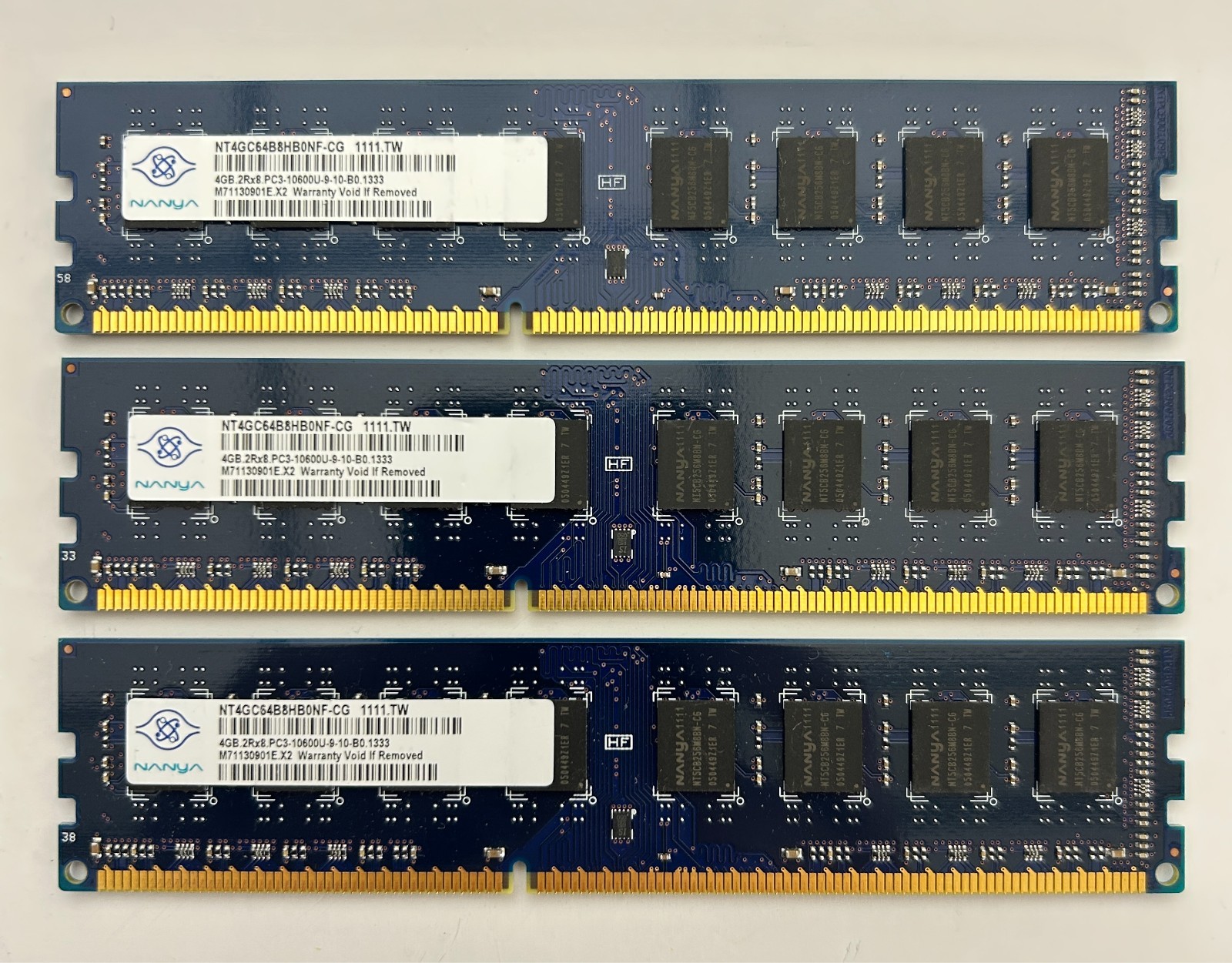 💻 Nanya 12GB (3x4GB) DDR3 Desktop RAM Memory PC3-10600U 1333MHz – Lot of 3