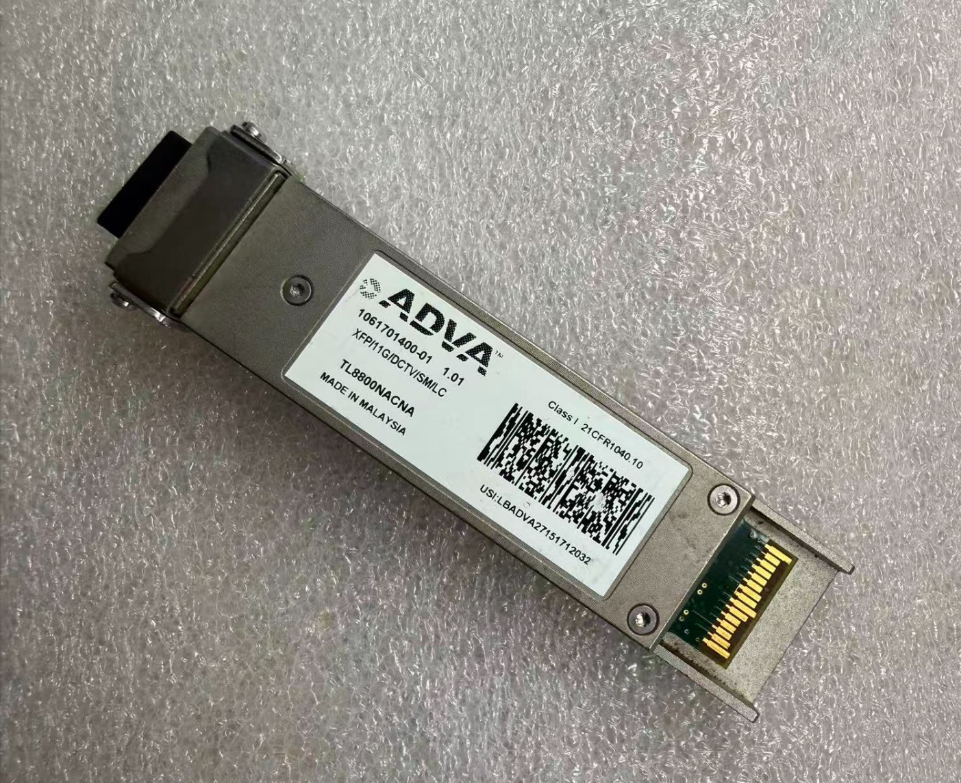 ADVA TL8800NACNA XFP 10G Single Mode LC Optical Transceiver P/N 1061701400-01