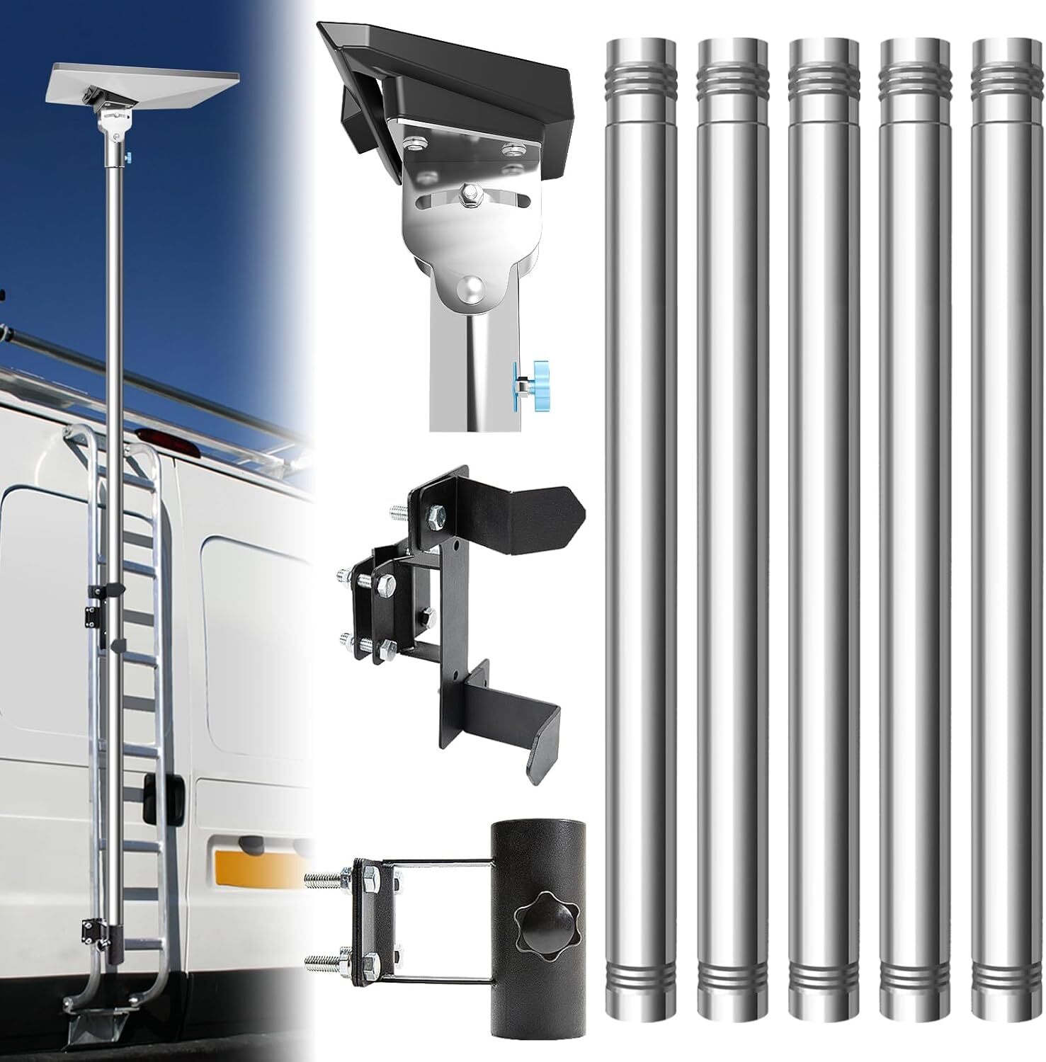 Starlink Mini Pole Mount, 8 Ft Starlink Mimi Mounting Kit with RV Ladder Mount