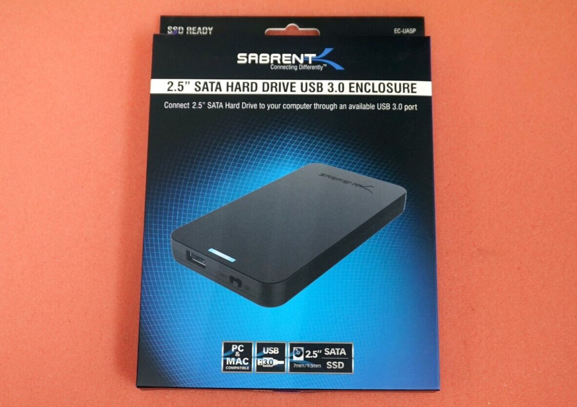 Sabrent 2.5" SATA/SSD USB 3.0 Tool-Free External Hard Drive Enclosure EC-UASP