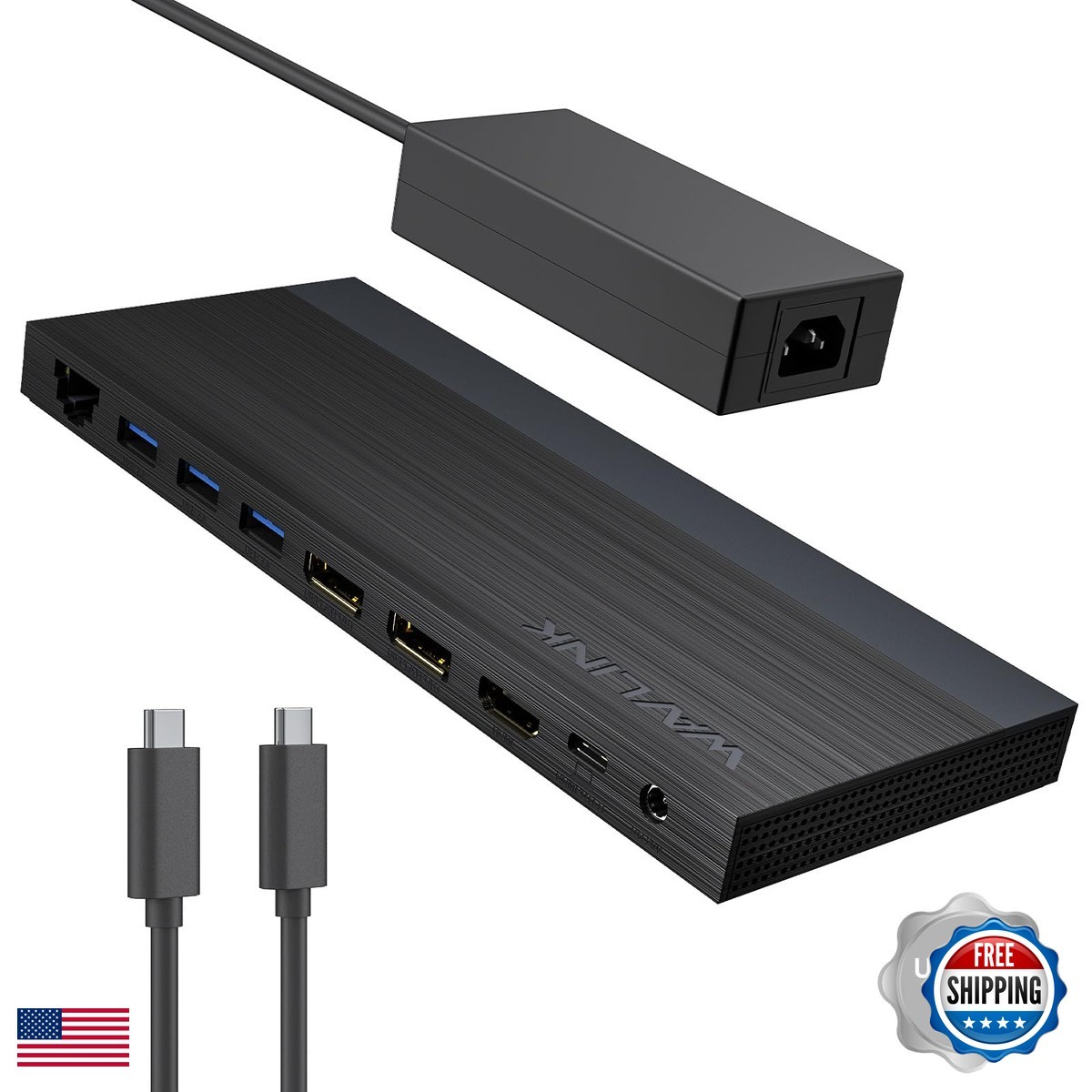WAVLINK UMD01RPRO Docking Station, Dual DisplayPort, HDMI, Single 4K@144Hz