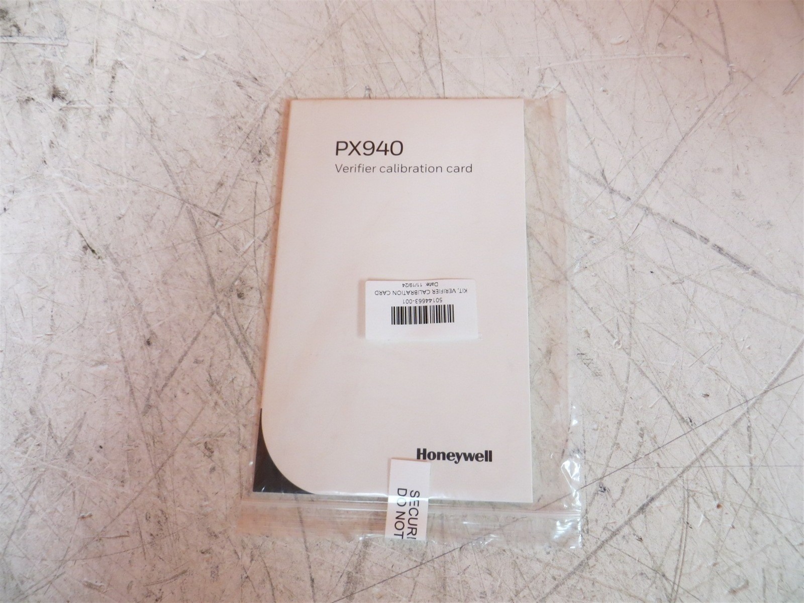 New Honeywell PX940 Verifier Calibration Card Sealed