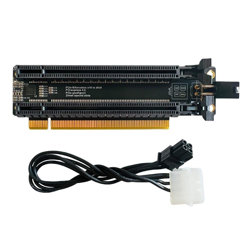 PCI-Express 4.0 x16 1 to 2 Expansion Card Gen4 Gen3 Split Card PCIe-x16