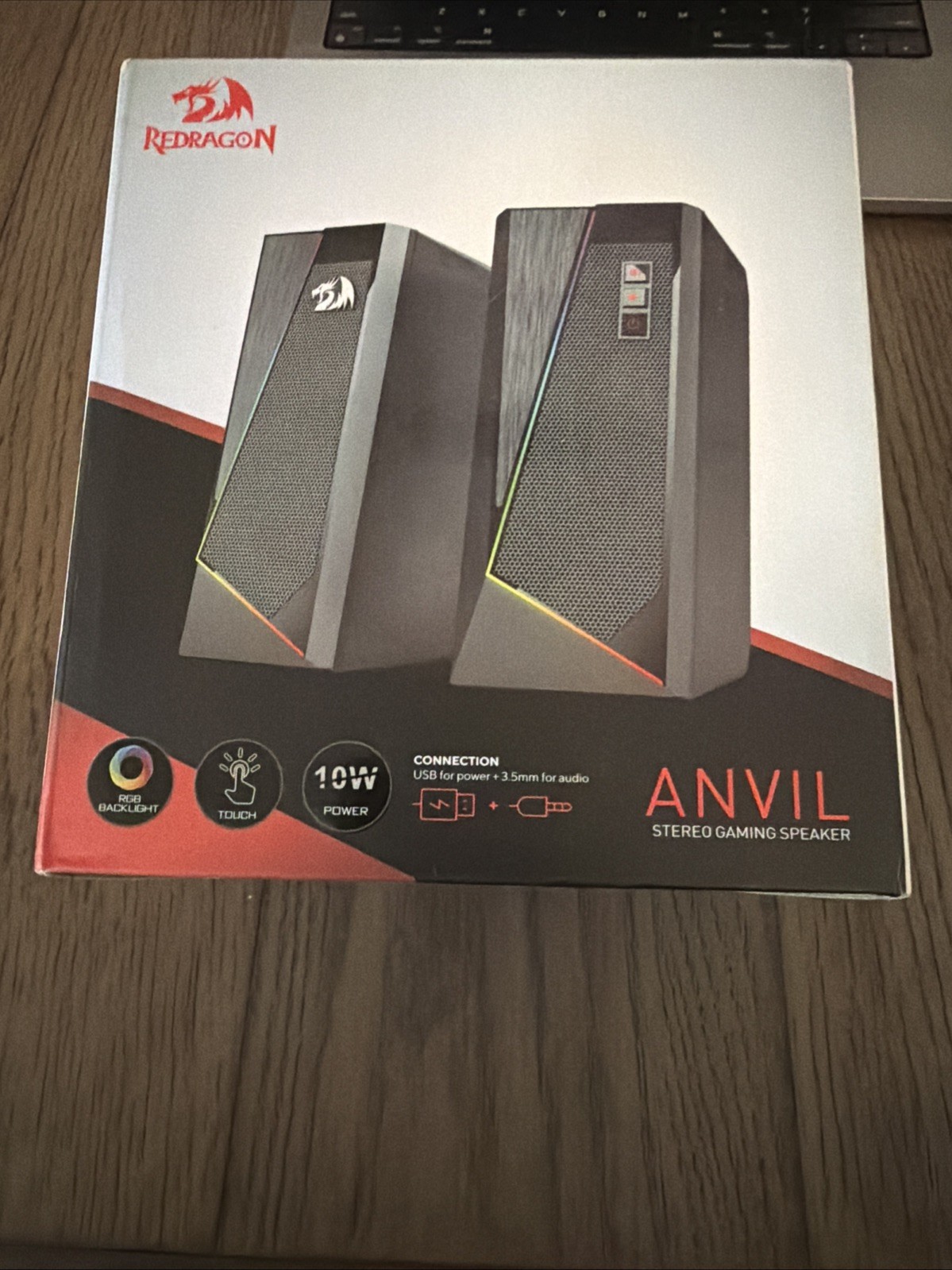 Redragon GS520 Anvil RGB LED PC Desktop Speakers, Stereo, USB 3.5mm Cable