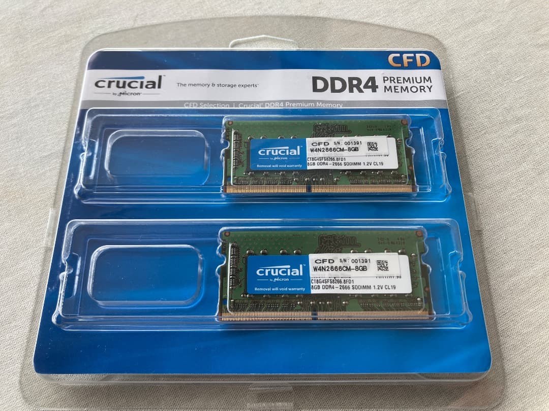 CFD Crucial DDR4-2666 16GB 8GBx2 Notebook Memory Modules Unopened