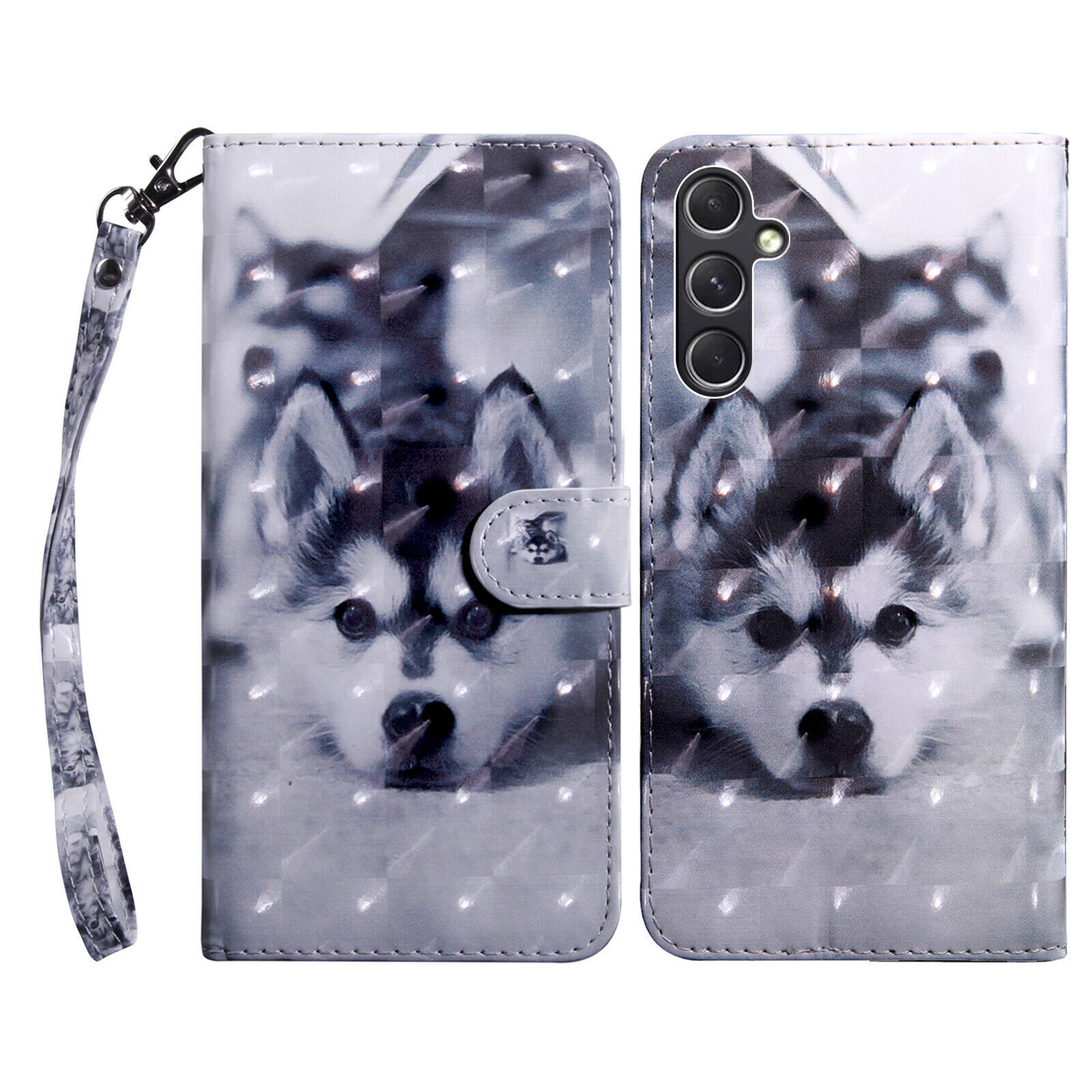 Luxury Wolf Butterfly Cat Flower Cover Case For S24 S23 A15 A25 A35 A55 A14 A24