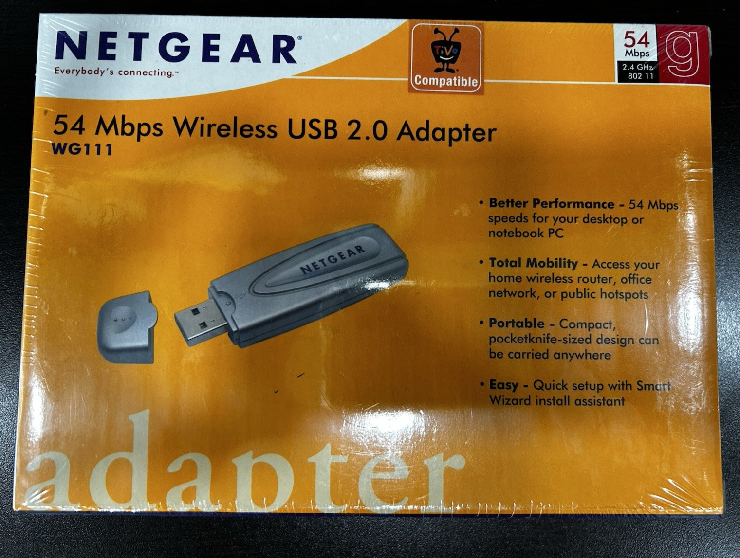 NETGEAR 54 Mbps Wireless USB 2.0 Adapter WG111 2.4 GHz 802 11