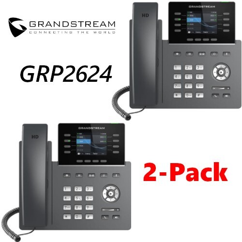 2 Pack Grandstream GRP2624 8-Line 4 SIP Color Screen WiFI IP Phone