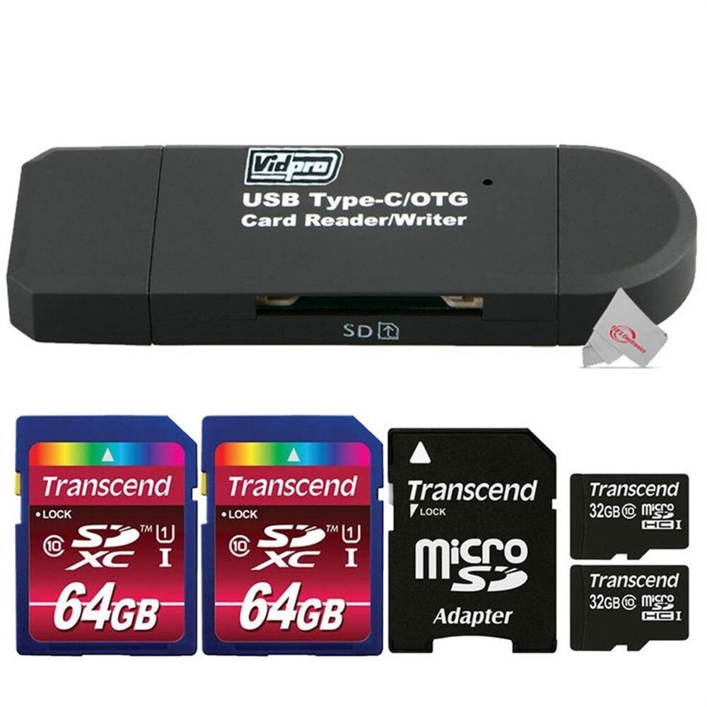 VidPro USB 2.0 Type-C MicroSD & SD Card Reader with Two Micro SD & SDHC Card