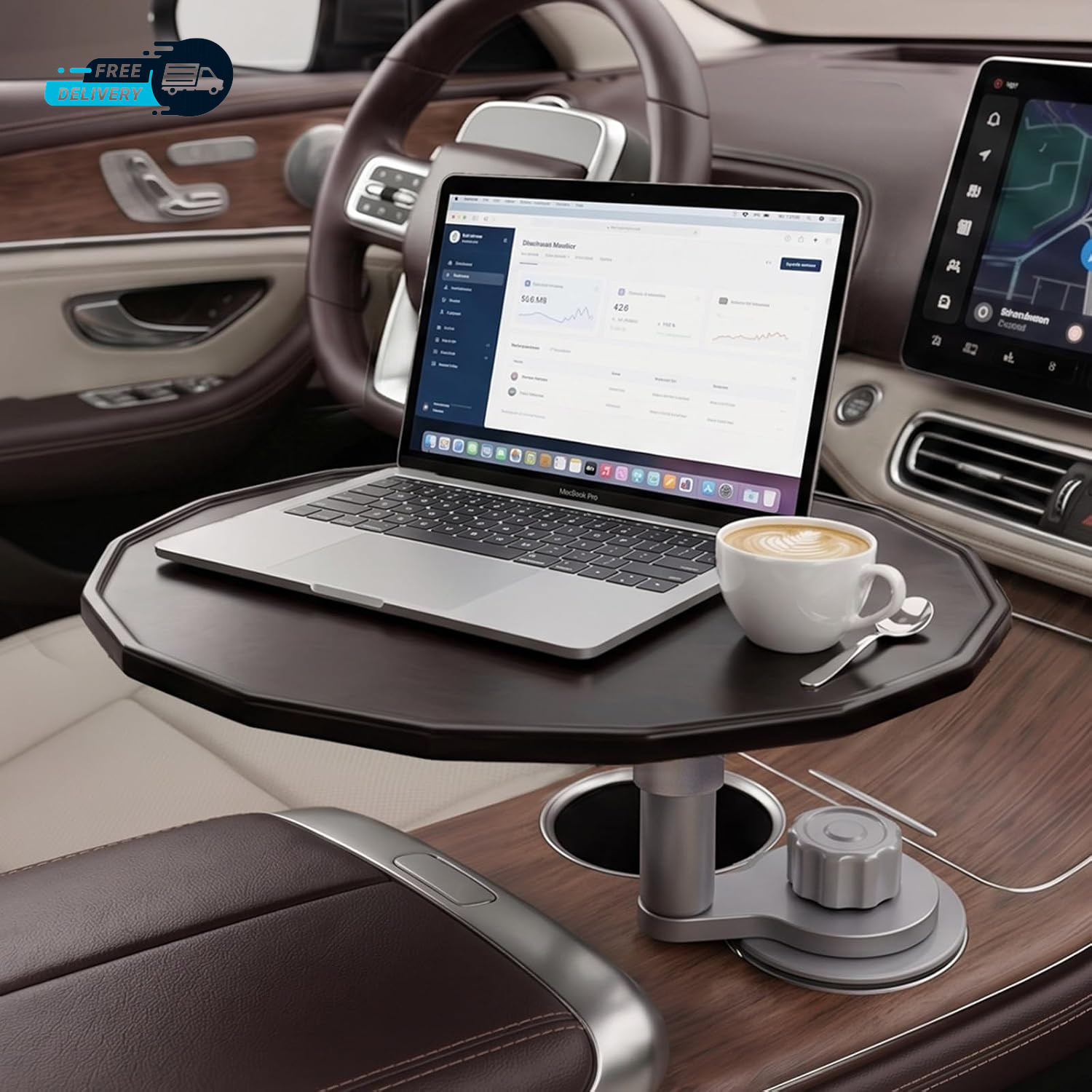 Updated 4 Way Base 2 Height Modes Car Laptop Desk Car Desk for Laptop