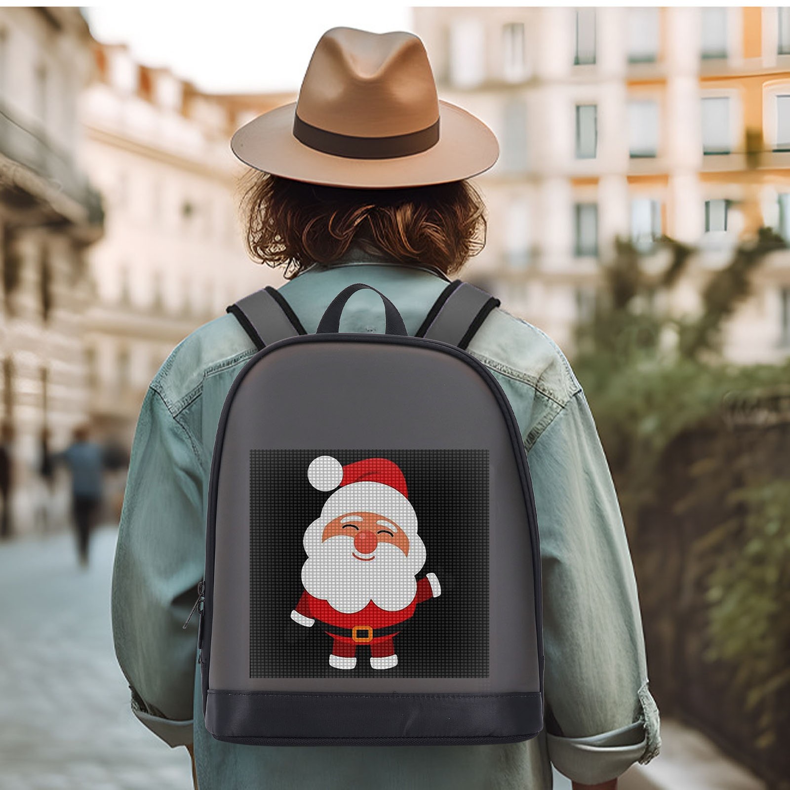 LED Backpack Programming Full Color Display Screen LED Display Travel Backp EBNV